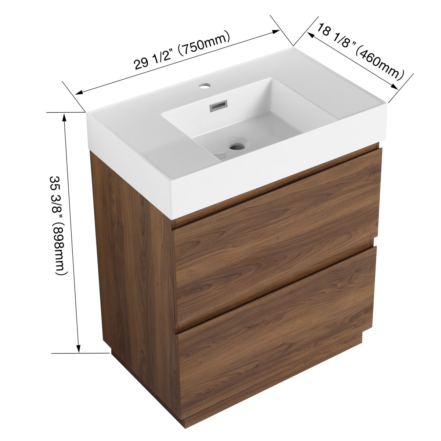 Modern Freestanding Bathroom Vanities With Single Sink Combo