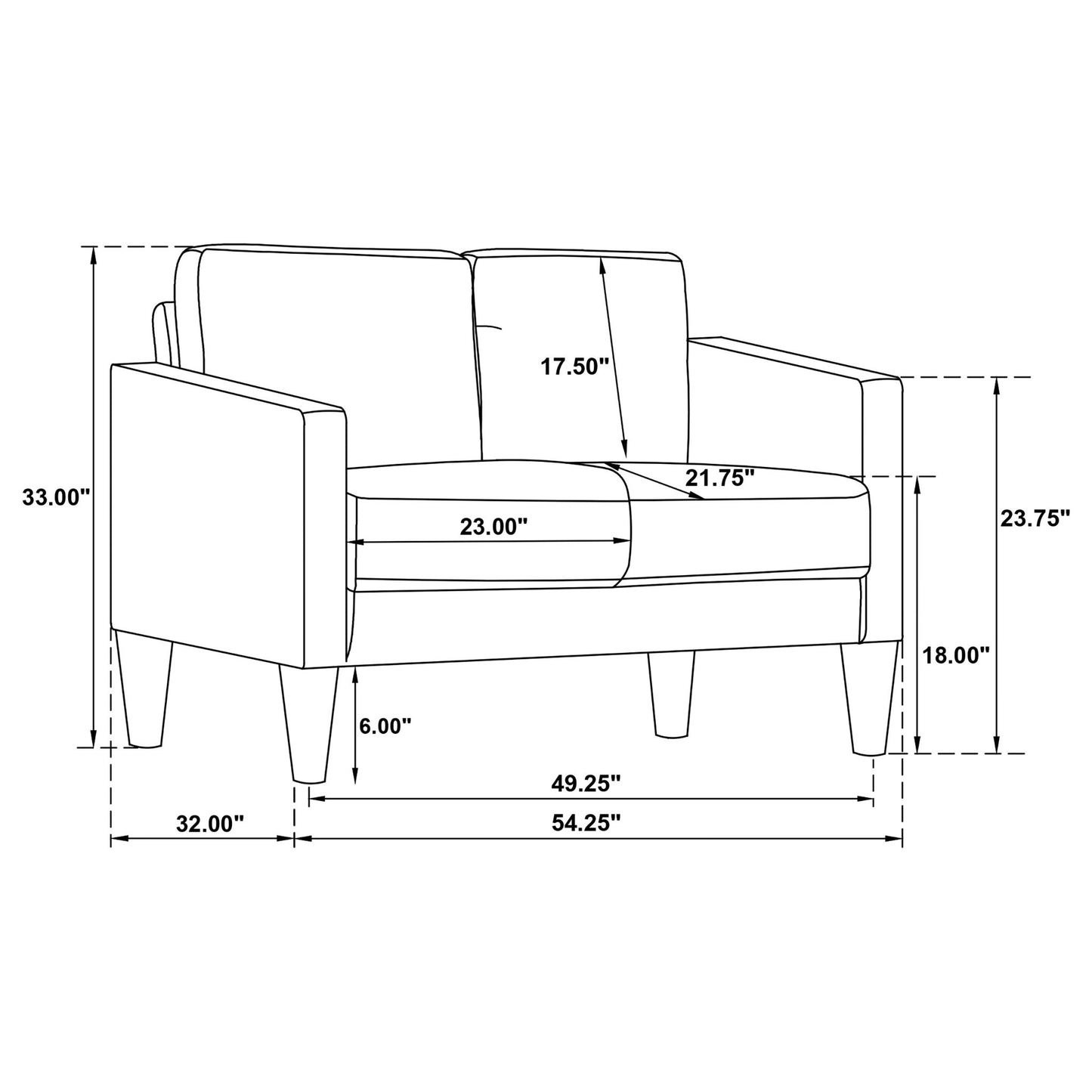 Farallone - Track Arm Loveseat