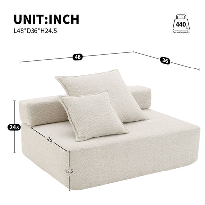 Frame For Oversized Modular U Shaped Sectional, Floor Couch Convertible Compressed Couch Spacious Foam Filled Sofa