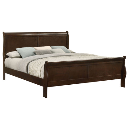 Graffenstaden - Eastern King Sleigh Bed With Curved Headboard And Footboard - Cappuccino