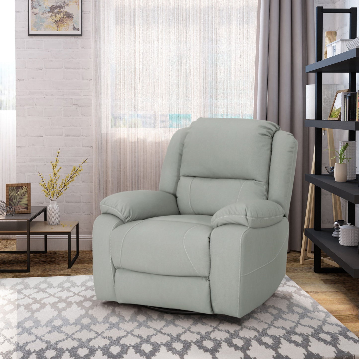 Stylish Wide Manual Swivel Standard Recliner