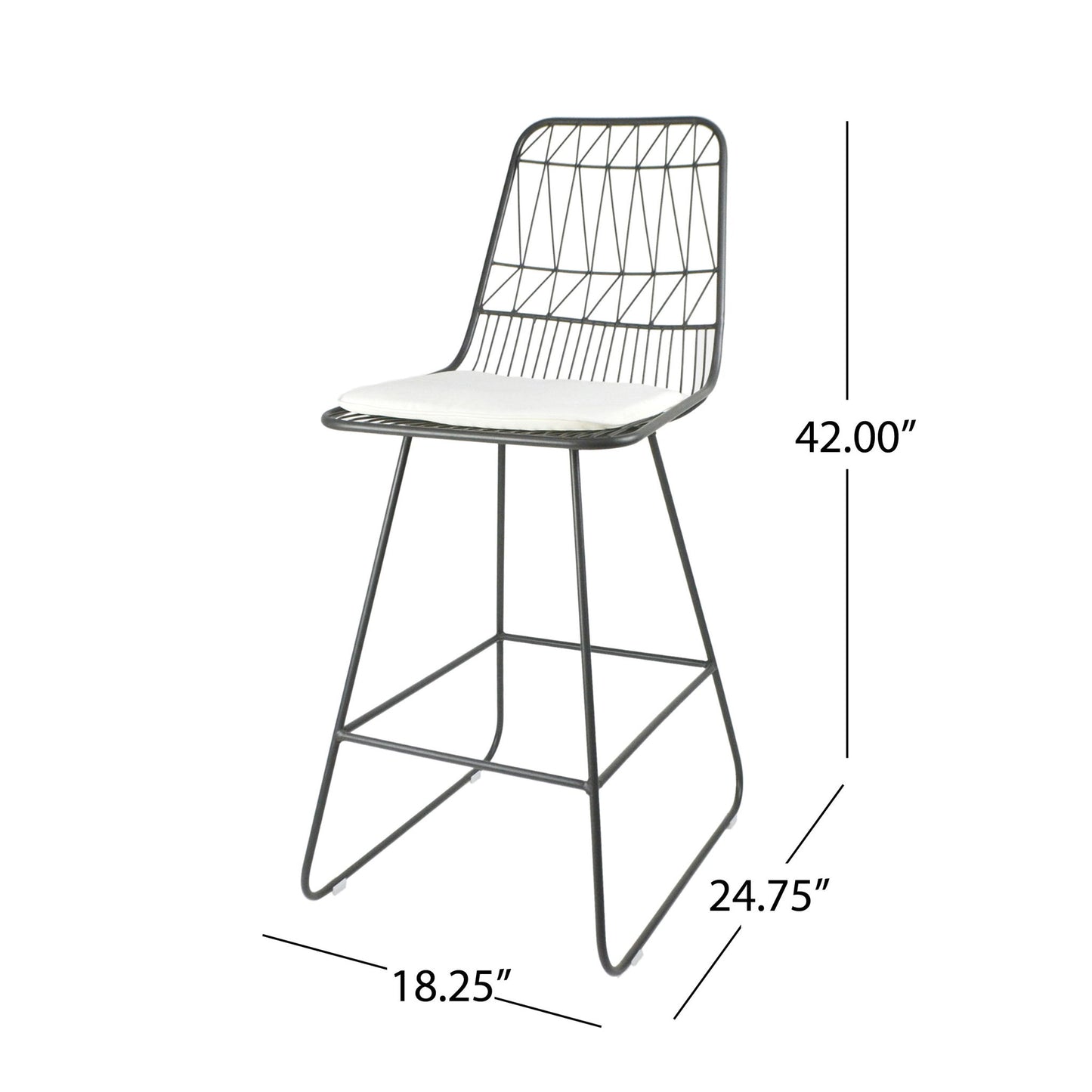 Yearning - Iron Counter Stool With Water Resistant Cushion