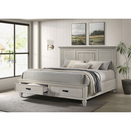 Capistrano - Eastern King Bed With 2 Drawers - White