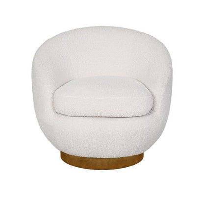 Shearling - Swivel Chair With Base Construction - Cream