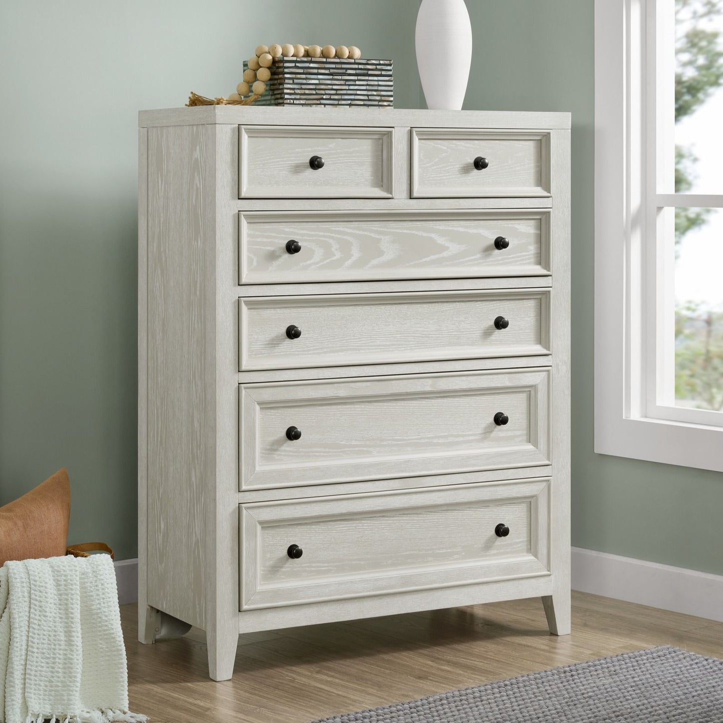 6 Drawer Chest With Knobs And Smooth Slides