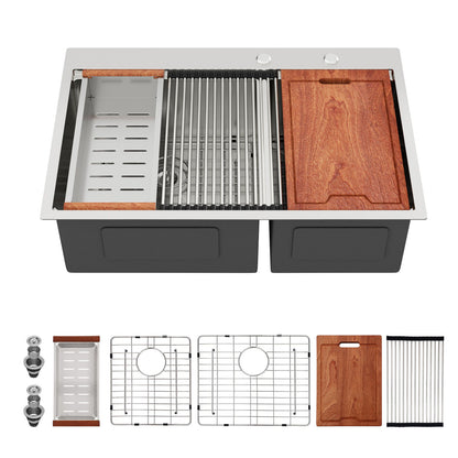Topmount Drop In Kitchen Sink With Double Bowl Design