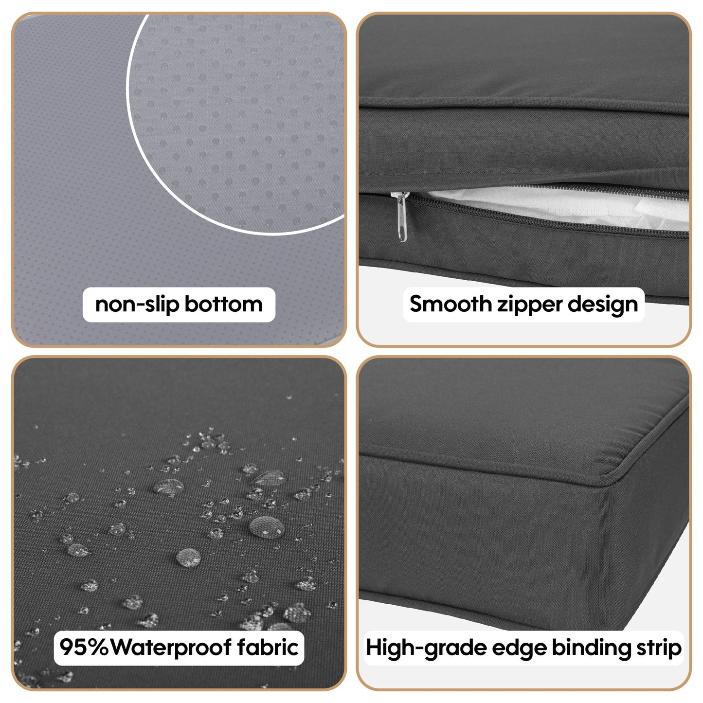 Cushion Covers For 7 Piece Wicker Sectional Sofa, 14 Pack Seat And Back Slipcovers With Zipper