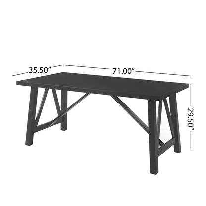 Farmhouse Style Dining Table With Wood Like Top