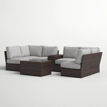 Stylish Modular Wicker Patio Seating Group