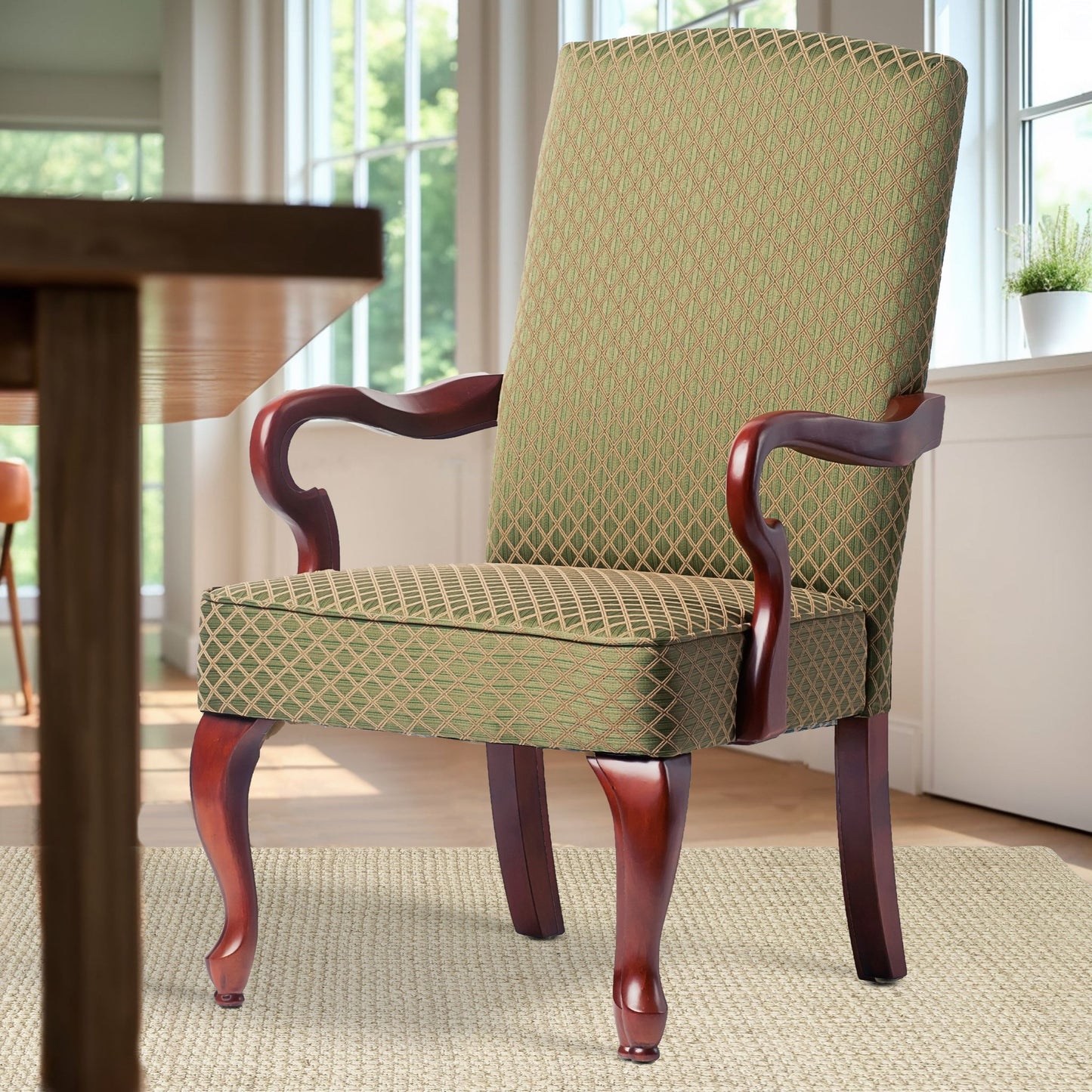 Delaney - Elegant Gooseneck Arm Chair With High Back