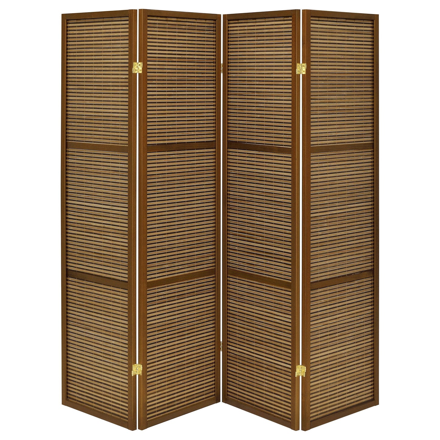 Kenabi - 4 Panel Room Divider Folding Screen - Walnut