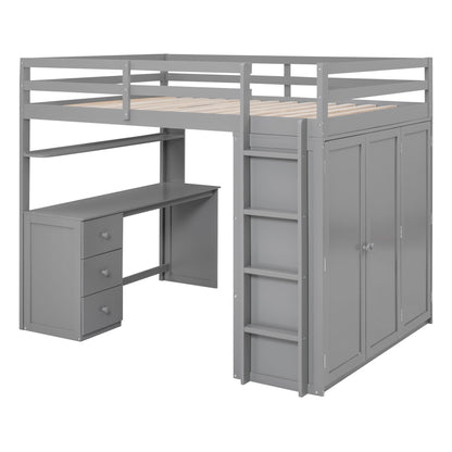 Loft Bed With Drawers, Desk, And Wardrobe