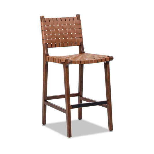 Andre - Counter Stool With Back - Pecan Brown