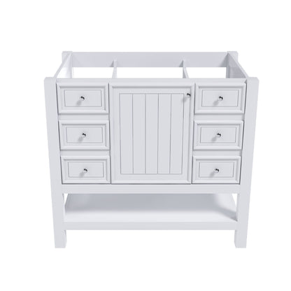 36" Bathroom Vanity With 1 Cabinet And 3 Drawers 1, Storage Solution - White