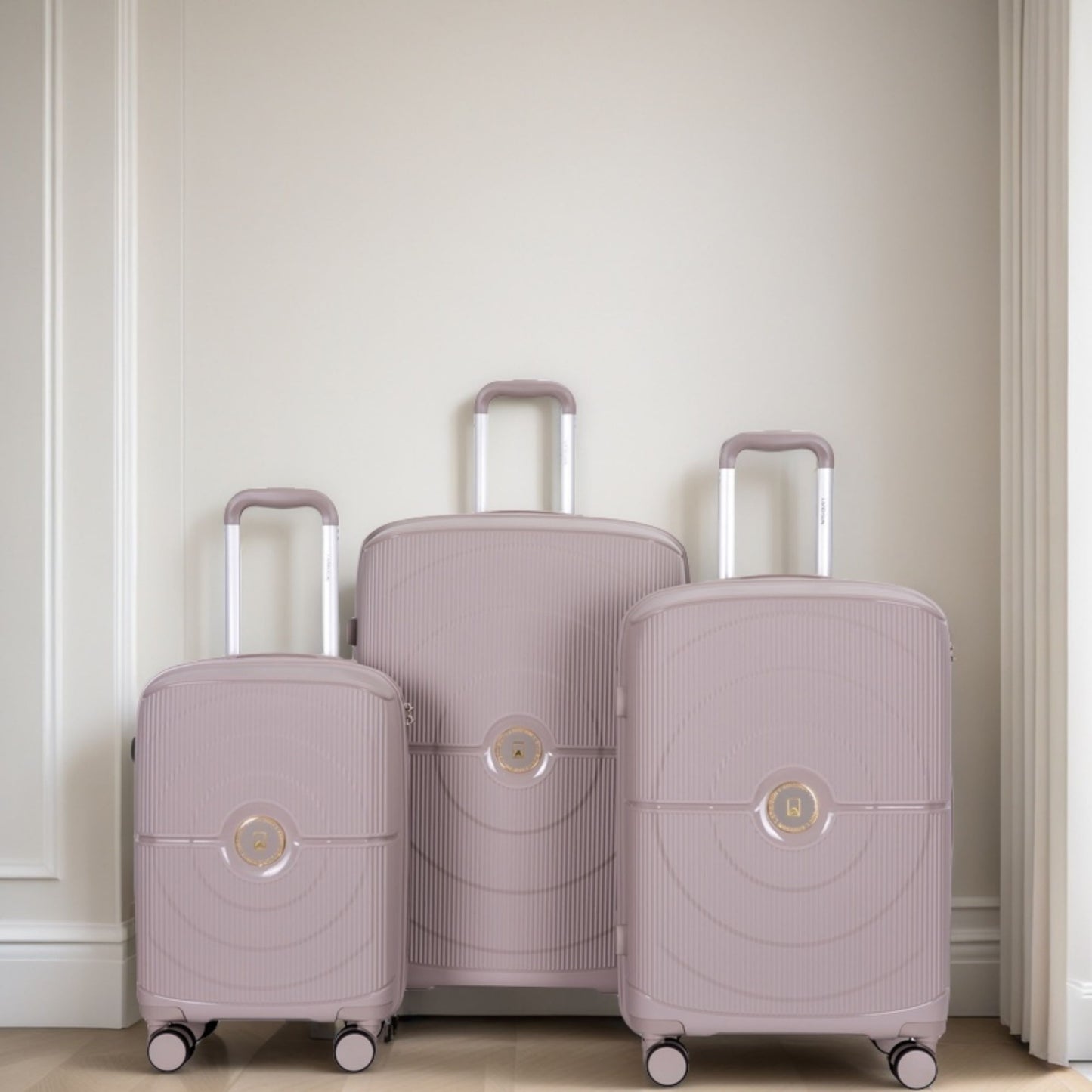 3 Piece Set Expandable Hardshell Suitcase Double Spinner Wheels