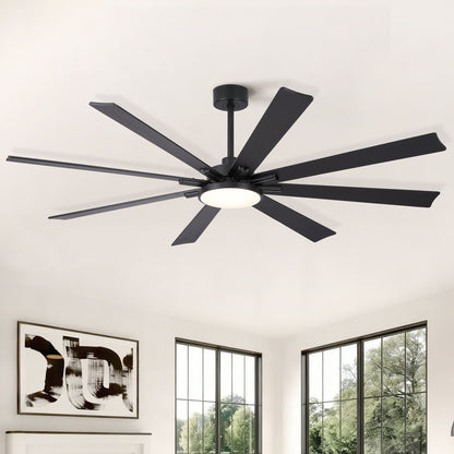Large Ceiling Fan With Dimmable LED Light 8 Blades Remote Control, Reversible DC Motor
