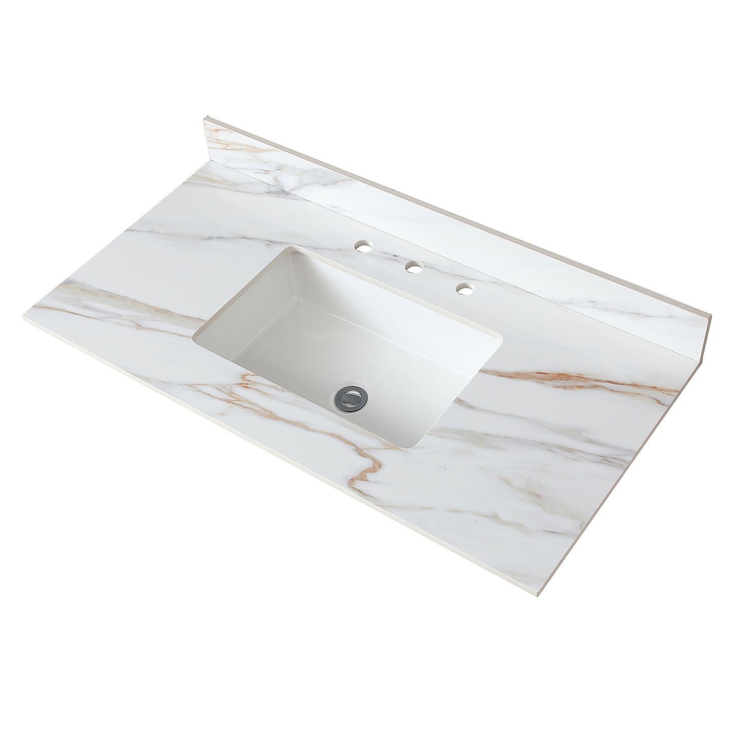 Vanity Top With Undermount Sink And Backsplash, Sintered Stone