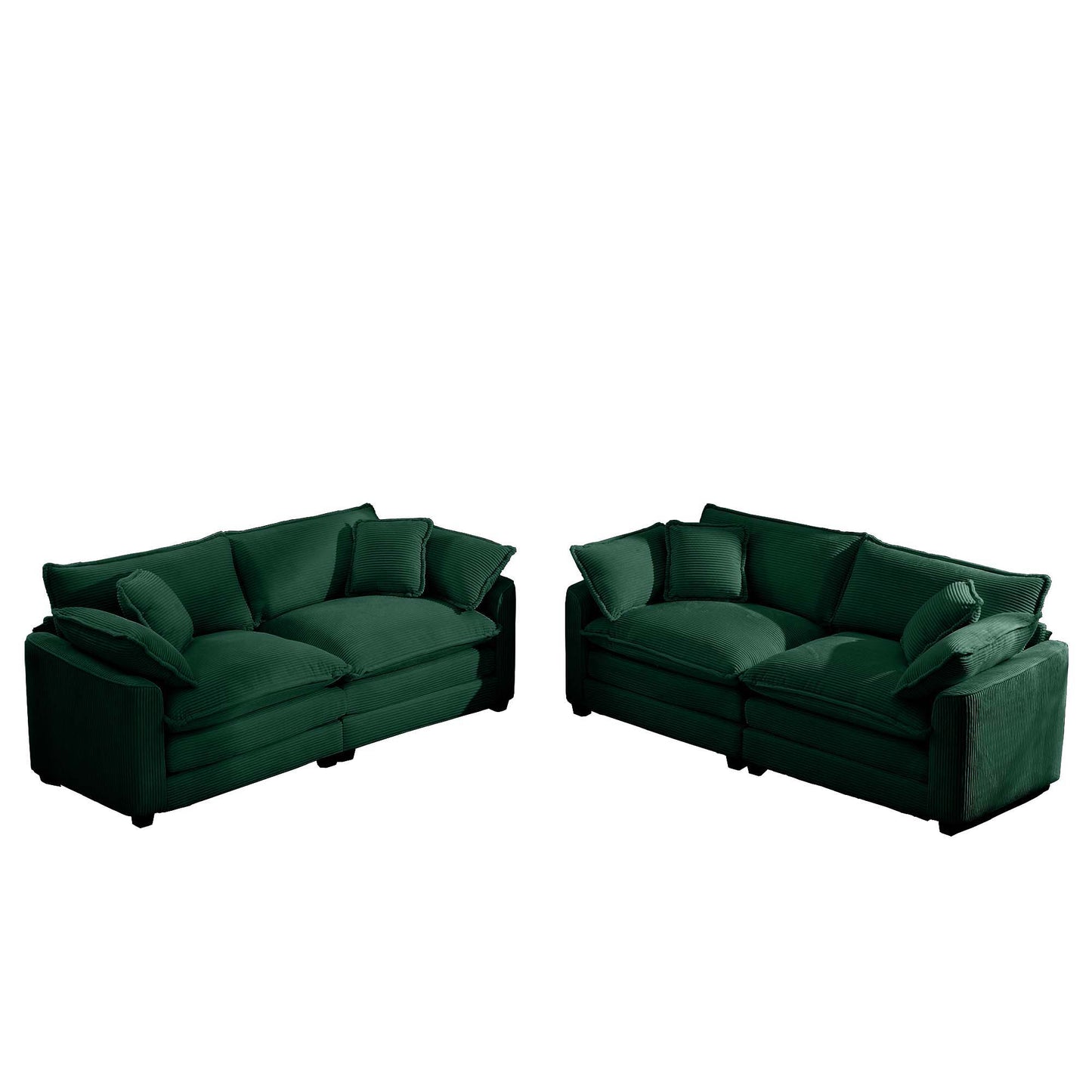 Elegant Corduroy Oversized Sectional Sofa Set With Deep Seats And Flexible Layout