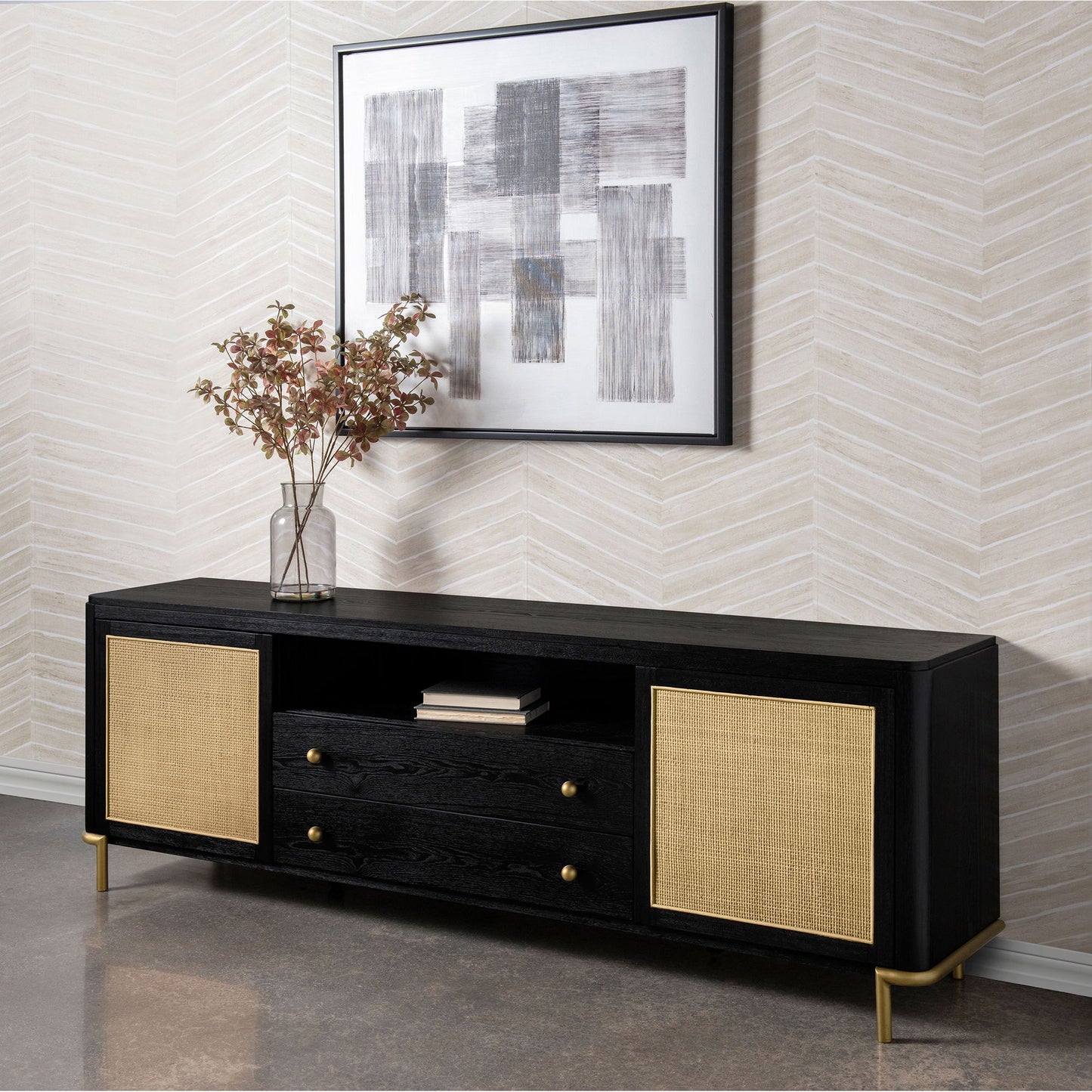 Benson - 2 Door TV Stand With Dual Drawers
