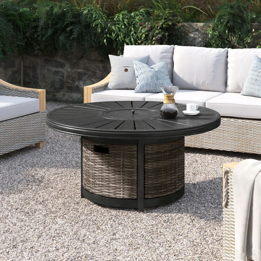 Propane Outdoor Fire Pit Table - Brown