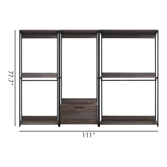 Monica - Wood Walk In Closet System & Modular Design Melamine - Rustic