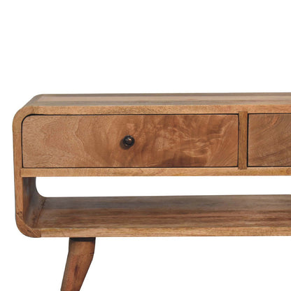 Reverse Curve Media Unit - Oak