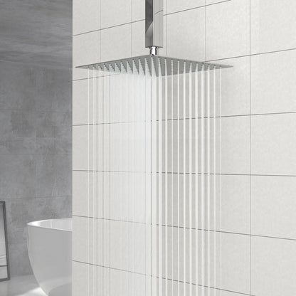 Modern 10" Square Rainfall Shower Head & Stainless Steel Wall Or Ceiling Mount Luxury Spa Shower Panel
