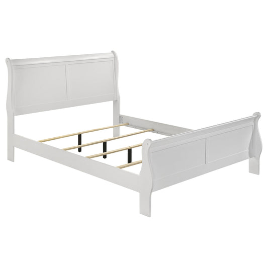 Mckee - Queen Sleigh Panel Bed With Curved Legs - White