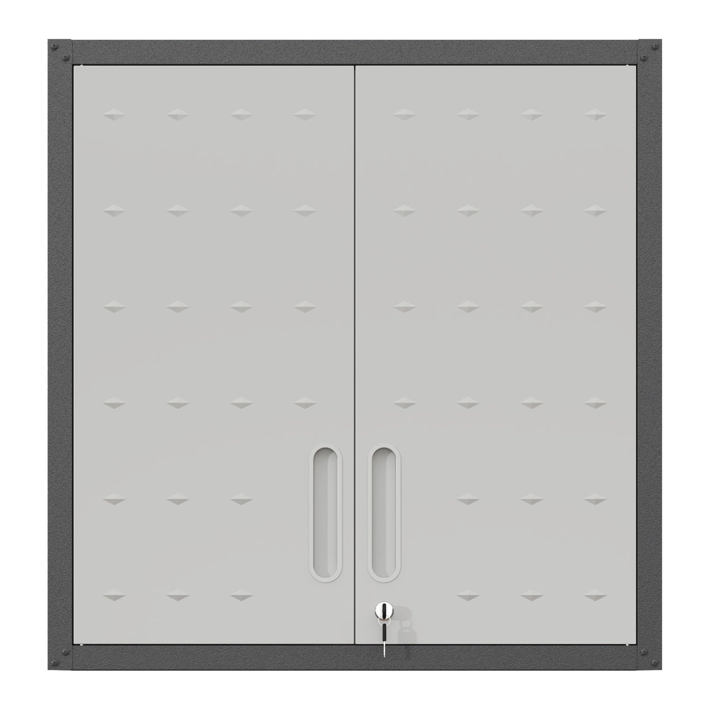Metal Wall Mounted Tool Storage Cabinet With 2 Locking Doors, Adjustable Shelf, And Drawer