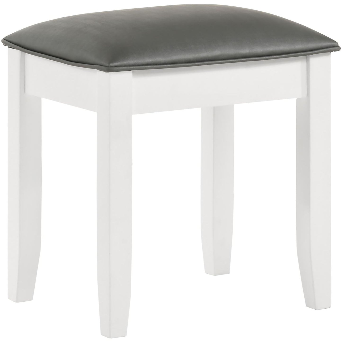 Vanity Stool With Padded Seat - White