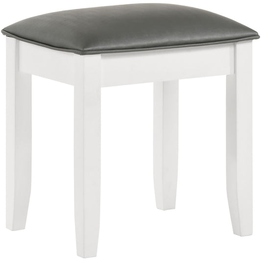 Vanity Stool With Padded Seat - White