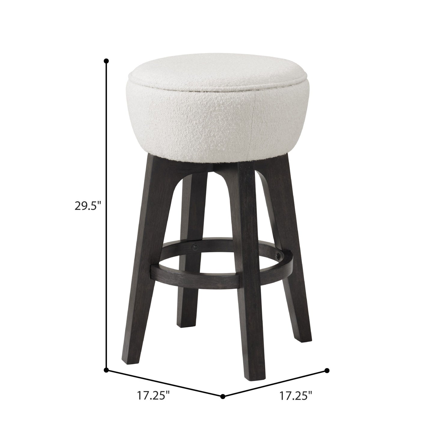 Backless Bar Stools With Soft Cushion (Set of 2) - Brown