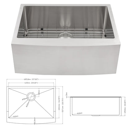 Farmhouse Kitchen Sink Stainless Steel Apron Front