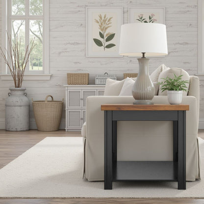 Essex - Side Table - Black, Whiskey