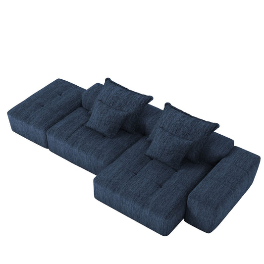 Modern Oversized Diy Combination Modular Sectional Sofa & Pillows