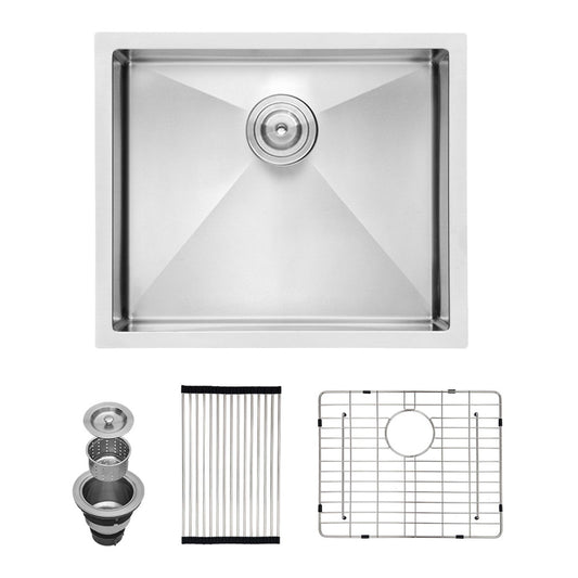 Undermount Steel Kitchen Sink, Deep Single Bowl Basin