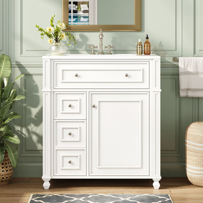 Bathroom Vanity Cabinet With Sink, Soft Close Doors With Door Organizer