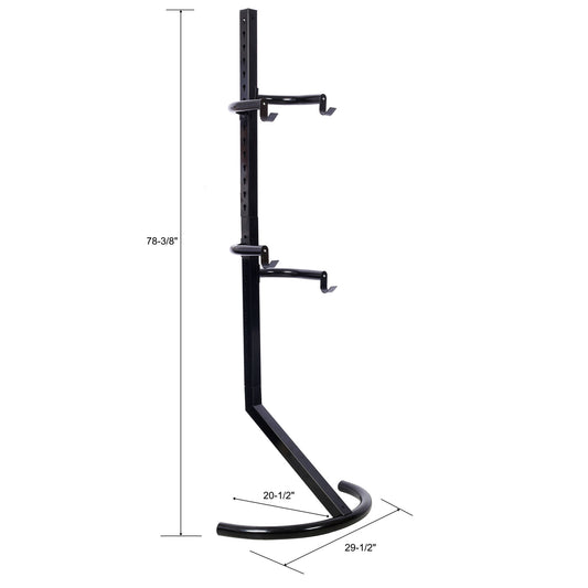 Indoor Bike Rack Stand For 1 - 2 Bicycles With Adjustable Arms - Black