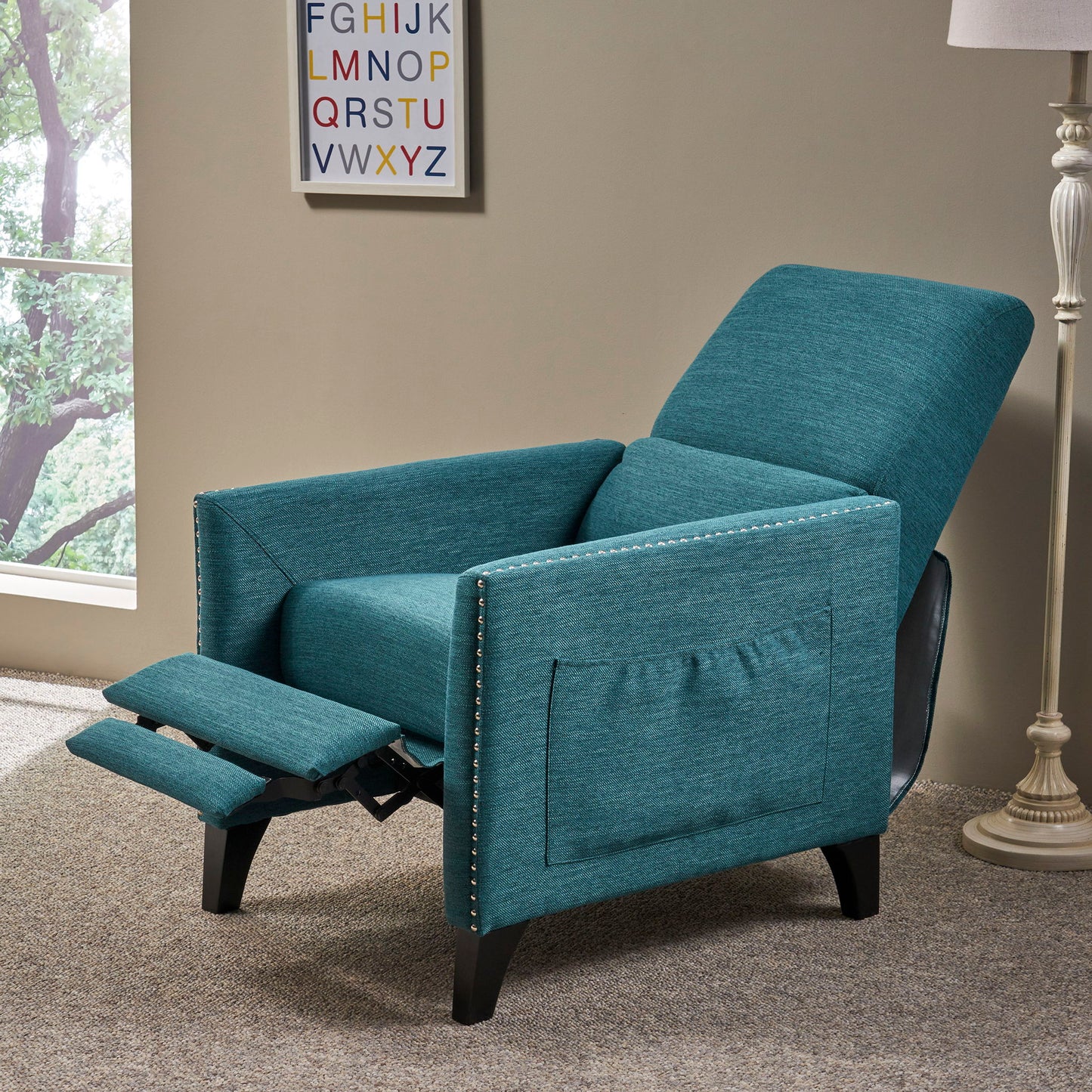 Kiersten - Contemporary Fabric Pushback Recliner