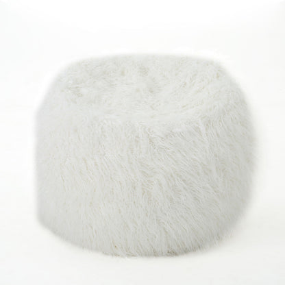 Mahin - Rounded 5 Foot Bean Bag Cozy Modern Design - White