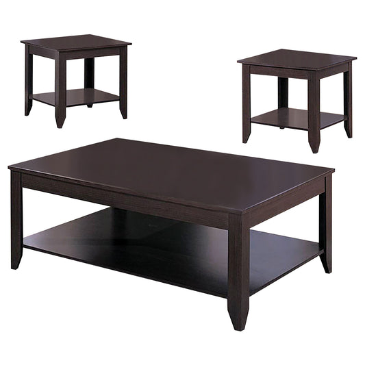 Ornette - 3 Piece Occasional Set With Square Design - Cappuccino