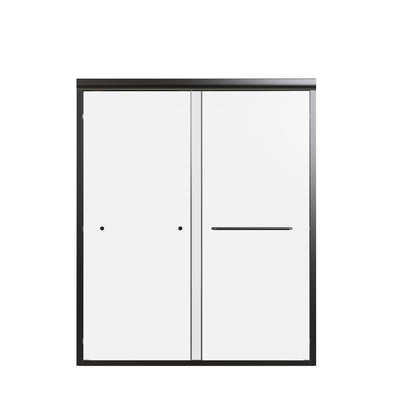 Semi-Frameless Double Sliding Shower Door, Bypass Shower Door, 1 / 4" (6Mm) Thick SGCC Tempered Glass Door