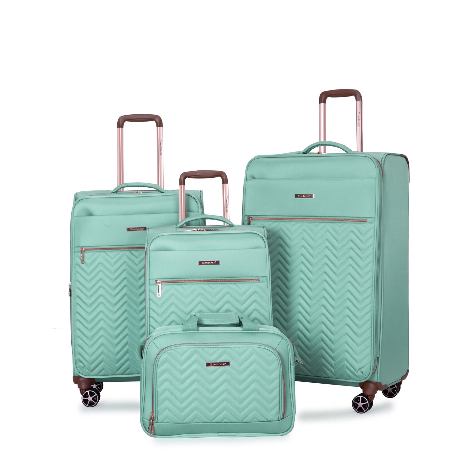 4 Piece Set, Softshell Suitcase Spinner Wheels Terylene Luggage Sets