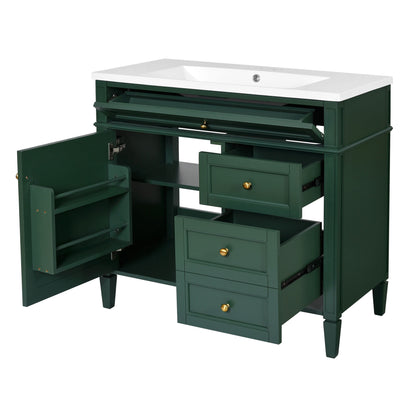 Bathroom Vanity & Top Sink, Modern Bathroom Storage Cabinet With 2 Drawers And A Tip-Out Drawer