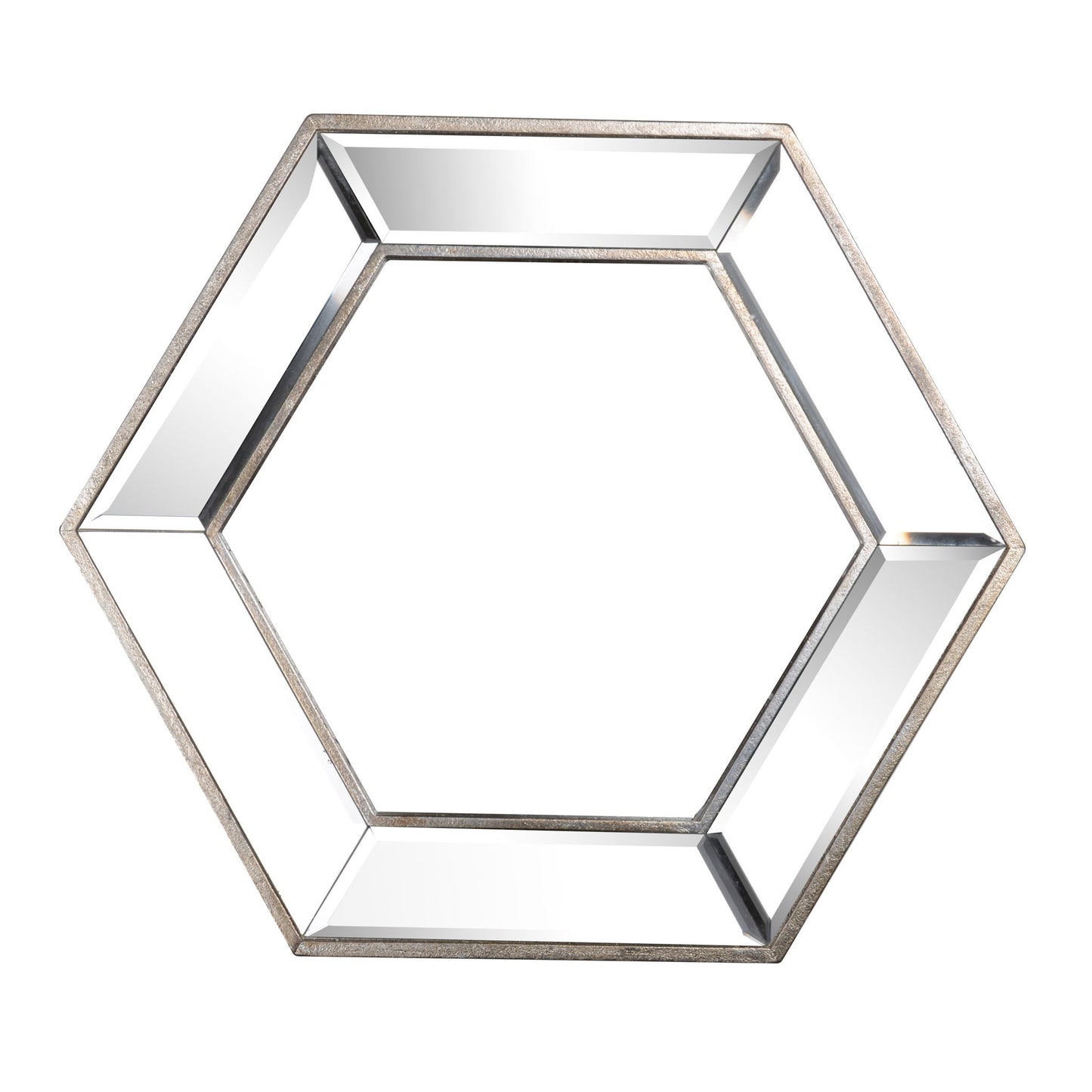 Hexagon Wall Mirror With Contemporary Glass Design, Home Decor Accent Mirror For Living Room, Entryway, Bedroom