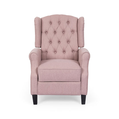Wide Manual Wing Chair Recliner - Light Pink