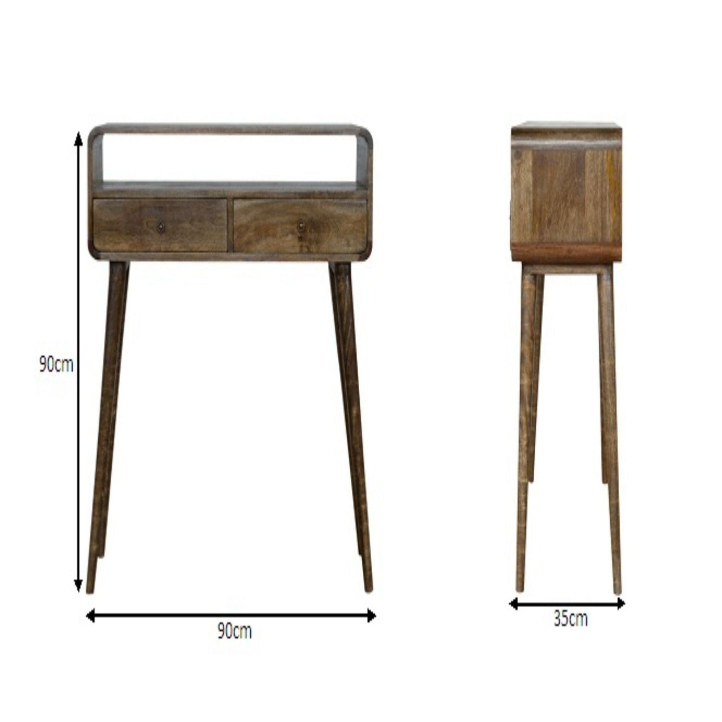 Solid Wood Curved Console Table