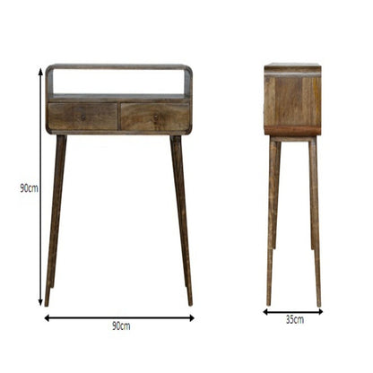 Solid Wood Curved Console Table