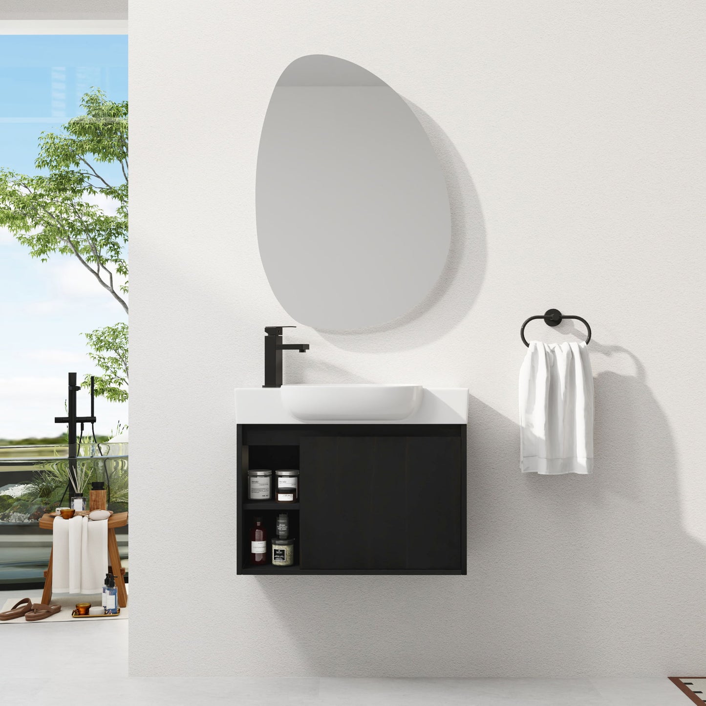Freestanding Bathroom Vanity With Sink, Soft Close Door