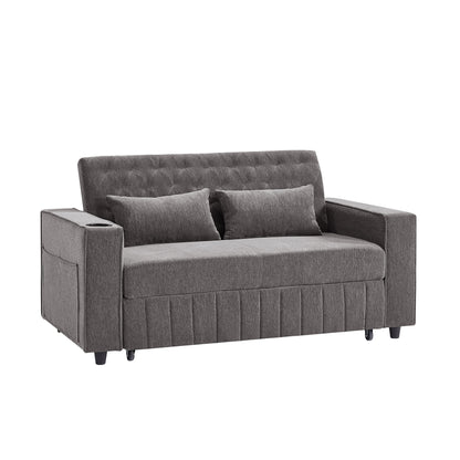 Pull-Out Sofa Bed Convertible Couch With Adjustable Backrest For Living Room